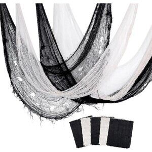 5 Pcs Halloween Creepy Cloth, 30 x 72 Inch Scary Spooky Fabric Cloth, Freaky